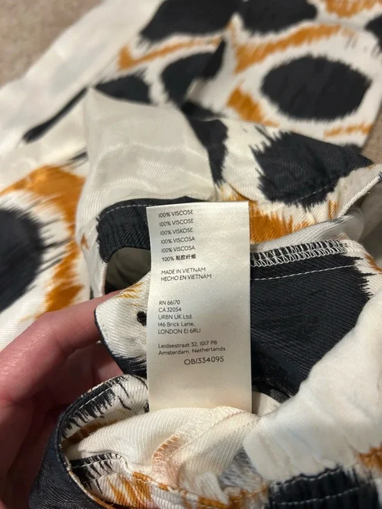 Maeve Anthropologie Printed Wide Leg Pants Black Mustard Ikat Sz 2 Boho NWOT - Picture 7 of 7